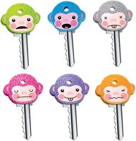 Housses de clés en silicone mignonnes en forme de singe, compatibles avec la plupart des clés standard, conçues pour une identification facile des clés de porte, capuchons de protection pour clés