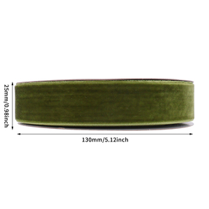 Stok Natal warna Solid lembut 9 mm 25mm Diy pita kerajinan hadiah pembungkus pita beludru merah rol pita untuk dekorasi kemasan kotak - Product Image 5