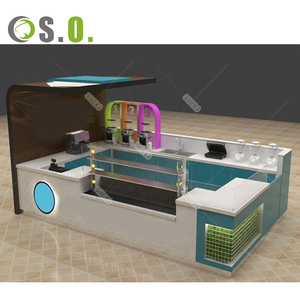 เฟอร์นิเจอร์ร้านกาแฟอินเทรนด์เคาน์เตอร์ชาบับเบิ้ลบาร์น้ําผลไม้ตู้อาหารสําหรับร้านขายขนม - Product Image 2