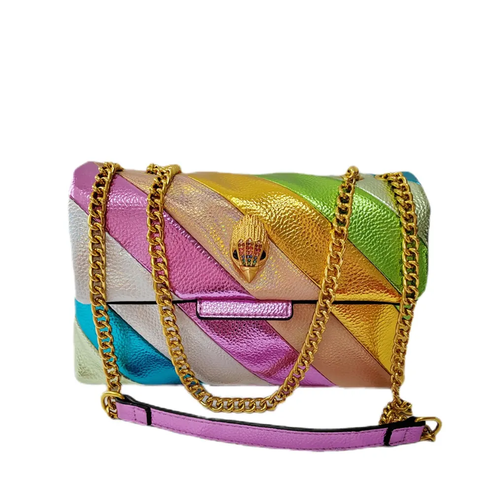 Thời Trang Mới Đầy Màu Sắc Gradient Cầu Vồng Crossbody Túi Thiết Kế Túi Xách Chuỗi Túi Xu Hướng Vai Duy Nhất Túi Dành Cho Phụ Nữ