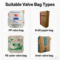 Machine d'emballage industrielle à soufflet pneumatique à buse unique pour sacs en papier kraft de 10 à 50 kg pour matériaux en poudre sèche