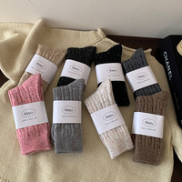 Chaussettes épaisses, chaussettes mi-mollet pour femmes, épaissies et chaudes pour l'automne et l'hiver, chaussettes en laine, chaussettes longues torsadées