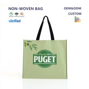 Bolsa de Compras Ecológica Promocional Verde con Logotipo Personalizado <span class=keywords><strong>Jeyco</strong></span>, Económica, Grande, Resistente, con Asas y Correa para el Hombro, de Tela No Tejida - Product Image 1