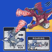Coche de Acrobacias RC de Dinosaurio Personalizado con Pulverizador, Movimiento de Cabeza, Derrape, Giro, Luz y Música - Plástico Ecológico, Eléctrico para Niños, Listo para Usar, 10-20m