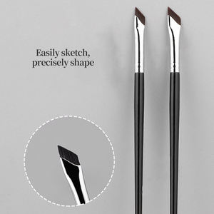 Juego de brochas de maquillaje profesional de alta calidad, Lápiz Delineador de ojos plano de Hoz vegana, pincel biselado delineador de cejas en ángulo de etiqueta privada - Product Image 4