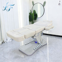 Table de massage électrique moderne pour salon de beauté de luxe, avec 3 moteurs et commande au pied, pour soins du visage et spa
