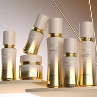 Ensemble de luxe personnalisé en verre pour cosmétiques, emballage vide, pot carré plat noir ambré, sérigraphié, avec bouchon à vis en plastique, 30 ml