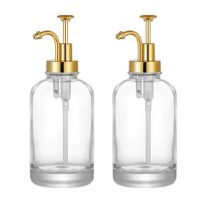 En appuyant sur le verre <span class=keywords><strong>Gel</strong></span> douche désinfectant pour les mains bouteille vide bouteille de lotion 350ml/500ml rond Transparent shampooing bouteille moussante - Product Image 3