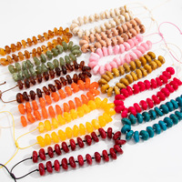 Collier en perles acryliques irrégulières Hongsheng pour femme, avec broches ajustables en fil ciré extractible