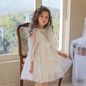 Ropa de Primavera para Niños al por Mayor, Vestidos de Tul para Niñas, Vestido de Fiesta de Princesa con Lazo Rosa y Encaje 0421A22118-1 - Product Image 3