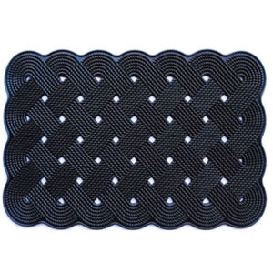 Tapis en corde de caoutchouc, design rectangulaire, fabriqué à la machine, antidérapant, lavable, durable, écologique, couleur unie, fleur, extérieur, maison, bureau - Product Image 2