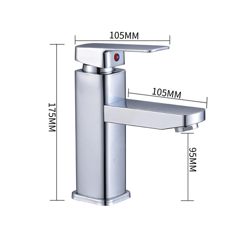 electroplated basin  water faucet (round four-corner body)