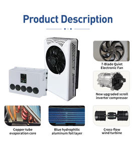 Split <b>Battery</b>-Powered 12V/<b>24V</b> Truck Cab Parking Air Conditioner 8500BTU with Scroll Compressor - Product Image 2
