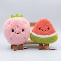 Veelkleurige fruitpluche speelgoedset, met PP-katoen gevulde gevulde voedselpop Kawaii Plushie voor thuiskantoor plankdecoratiecollectie