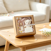 Cajas de Embalaje de Regalo Plegables Reciclables con Ventana de Papel Kraft Marrón Mini Reutilizables Personalizadas, Fábrica OEM