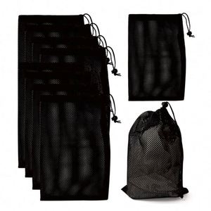 Sac à cordon en maille durable de 12 po x 15,7 po, motif géométrique, pour équipement sportif, tennis/basket-ball, golf, natation, camping, voyage - Product Image 2