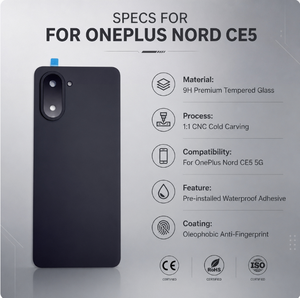 Pour OnePlus Nord CE5 5G, CPH2719 – Cache arrière en verre de remplacement avec cadre d'objectif d'appareil photo + colle - Product Image 4