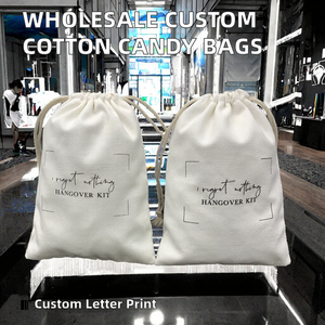 Bolsas de Algodón Reciclables con Letras Personalizadas, Estilo Moderno, al por Mayor, con Pegatinas, Bolsas y Conos para Dulces - Product Image 2