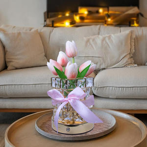 Adorno de lámpara Cubo de tulipán Cristal Ambiente Luz Mesa Decoración Regalo Uionen 2176 - Product Image 3