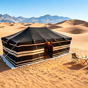 <span class=keywords><strong>Tienda</strong></span> de campaña árabe beduina de lujo con rayas blancas y negras para <span class=keywords><strong>glamping</strong></span> en el desierto, ideal para campamentos y resorts en el Medio Oriente (venta al por mayor) - Product Image 3