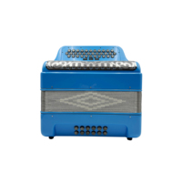 Accordéon Diatonique Professionnel Portable OEM 34 Boutons 12 Basses 3 Registres en Bois Bleu Clair avec Grille Argentée JB3412C