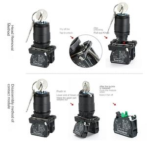 Переключатель аварийного останова 22 мм с <span class=keywords><strong>2</strong></span>/<span class=keywords><strong>3</strong></span> переключателем положения переключателя панели самовывателя 1NO/1NO1NC/2NO макс. ток 10A макс. напряжения 220V - Product Image 2
