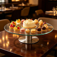 Support de présentation de gâteaux en verre trempé moderne et personnalisable, avec 3 étagères, design suspendu, montage facile, élégant pour cupcakes