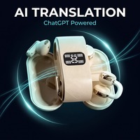 Écouteurs sans fil confortables à clipser et semi-intra-auriculaires pour couple (deux paires) avec affichage de la batterie et design texturé en cuir