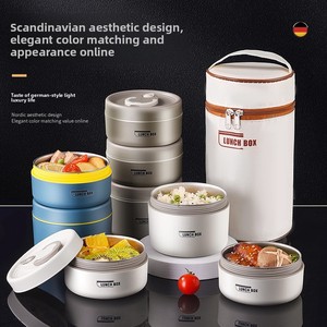 304 <strong>Stainless</strong> <strong>Steel</strong> Insulated 1-3L Leak Proof Lunch Box Microwaveable Heated <strong>Food</strong> Storage <strong>Container</strong> for Office Workers' - Product Image 3
