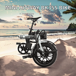 Mini vélo électrique pliable <span class=keywords><strong>HITWAY</strong></span> BK35s avec pneus larges 16*2.5'', moteur arrière 36V 350W, cadre en alliage d'aluminium, certifié CE, vente en gros - Product Image 2