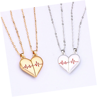 Nouveau Collier Magnétique avec Pendentif Cœur, Chaîne de Clavicule pour Femme, Bijoux Tendance, Ensemble de Colliers pour Couple
