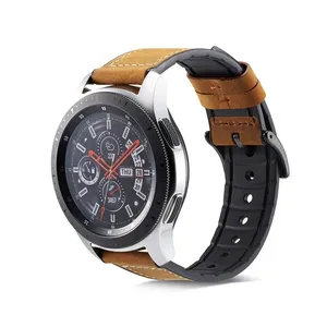 רצועת שעון עור 22 מ "מ עבור huawei שעון gt2 רצועה Samsung הילוך s3 חגורת שעון הגבול קלאסי