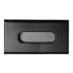 Boîte à mouchoirs universelle pour pare-soleil de voiture, sac de rangement pour serviettes en papier en fibre de carbone pour intérieur automobile, boîtes à mouchoirs pour pare-soleil - Product Image 1