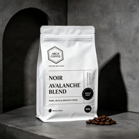 Sachet Doypack à fond plat imprimé sur mesure avec valve de dégazage, 500g, en polyester mat et feuille d'aluminium, pour emballage de café