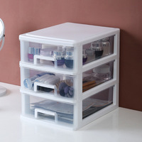 Organisateur de bureau transparent, moyen/grand, à 3 niveaux, type tiroir, en plastique PP, meuble de rangement autoportant pour étudiants et usage domestique