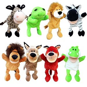 Varios animales de dibujos animados del bosque boca abierta animales de peluche marioneta de mano de felpa para niños - Product Image 1