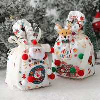 Kerstavond Cadeauverpakkingstas Fruit Snoepzakdoek Voor Kinderen Handheld Trekkoord Kerstcadeauzakje