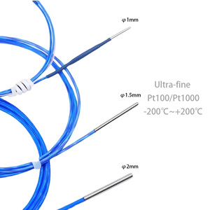 เซ็นเซอร์อุณหภูมิ Pt100อัลตร้าไฟน์กันน้ำขนาด<span class=keywords><strong>2</strong></span>*20มม. 1mm1.5mm เซ็นเซอร์ RTD ขนาดเล็กเซ็นเซอร์3สาย<span class=keywords><strong>4</strong></span>เส้น - Product Image 1