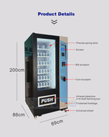Distribuidor automático personalizado Distribuidor automático Combo de latas de bebidas Botellas Bebidas y aperitivos Máquina expendedora