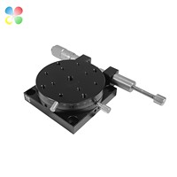 C & K-plataforma rotativa Manual de 100x100mm para escenarios, plataforma de eje R con cabezales de micrómetro para instrumentos de prueba