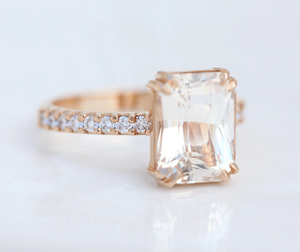 แหวนหมั้น/แหวนสัญญา ประดับเพชร CZ ทรงกรงเล็บ ชุบทองคำขาว S925 สีโรสโกลด์/สีพีช/สีแชมเปญ ขายส่งยอดนิยม - Product Image 3