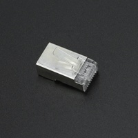 8P8C RJ45 konektor Plug berpelindung untuk Cat5 Cat5e Cat6 Cat6a Cat7 Cat8 FTP dengan kontak tembaga dan wadah baja tahan karat