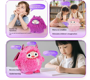 Juguete de Peluche Interactivo <span class=keywords><strong>con</strong></span> Carga USB, Monstruo de Peluche <span class=keywords><strong>con</strong></span> <span class=keywords><strong>Ojos</strong></span> LED, Inteligente para Aliviar el Estrés y el Bienestar Mental - Product Image 4