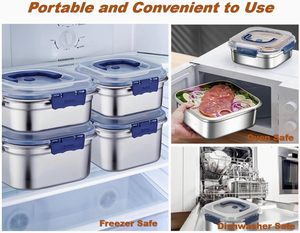 Microwave Safe Stainless Steel Bento <b>Box</b> Leak-Proof Square Tiffin <b>Lunch</b> <b>Box</b> <b>School</b> Newborns Metal <b>Lunch</b> <b>Box</b> Kids with Handle - Product Image 4
