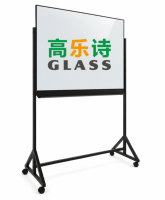 Tableau blanc magnétique grand format pour salle de conférence, en verre trempé de 4 mm, avec support en fer robuste, plateau à marqueurs pleine longueur et roulettes verrouillables