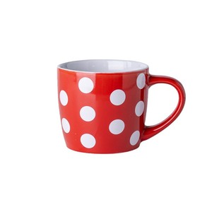 Tasses en céramique à pois, design rouge et blanc, tasse à café ou à thé, tasse individuelle, cadeau d'affaires, impression de logo personnalisée - Product Image 4
