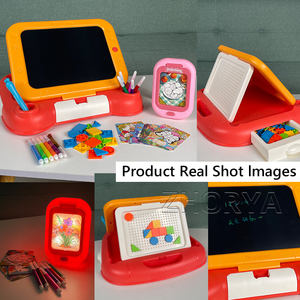 Zhorya ชุดของเล่นวาดภาพเพื่อการศึกษาแบบ<span class=keywords><strong>2</strong></span> in 1, กระดานวาดภาพเขียนได้หลายฟังก์ชันสามารถลบได้เขียนดูเดิลได้กระดานวาดภาพสำหรับเด็ก - Product Image 5