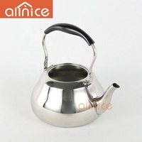 Bouilloire en métal portable 1L 1,5L 2,0L avec poignée en bakélite durable, théière en acier inoxydable