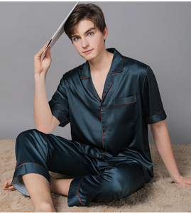 Ensembles de pyjamas <span class=keywords><strong>en</strong></span> <span class=keywords><strong>soie</strong></span> pour adultes respirants Vêtements de maison pour femmes et hommes Vêtements de nuit pour couples - Product Image 3