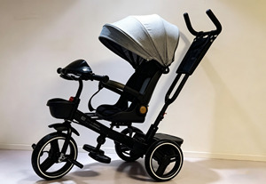 Tricycle de luxe 4-en-1 pour enfants avec guidon pliable, musique Bluetooth, lumière et roues anti-explosion USB – Vélo premium pour tout-petits - Product Image 5
